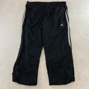 Adidas Windbreaker Track Pants Men XL Black White Ankle Zip Climaproof 196248